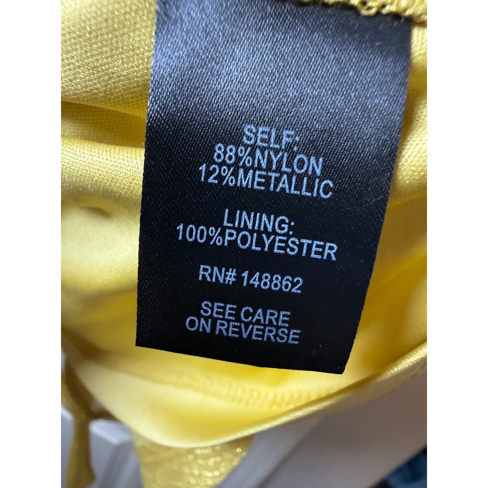 Torrid Yellow Gold Metallic Shimmer Surplice Wrap Tie Back Top Blouse Womens 1 - Picture 4 of 6